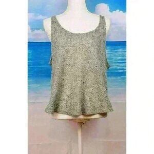 ONE CLOTHING Woman's GREY Knit Tank CROP Top Lightweight STRETCH size Lg